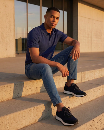 The Berlin Navy Suede Leather Men Sneaker