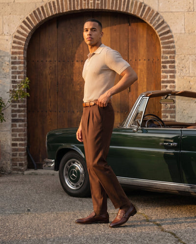 The Marquez Tan Baby Buffalo & Deer Leather Loafer Men Shoe