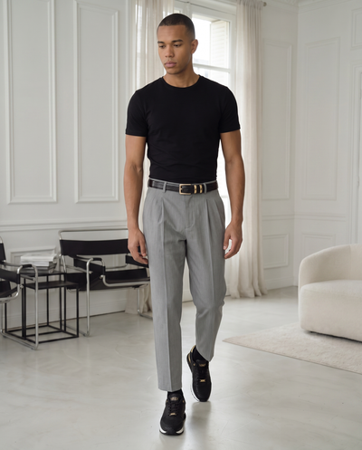 The Majesty Black & Gold Leather Men Sneaker
