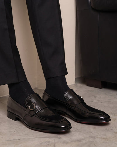 Vinci Leather The Blackwell Black Patent Bit Loafer Men Shoe – product view 12