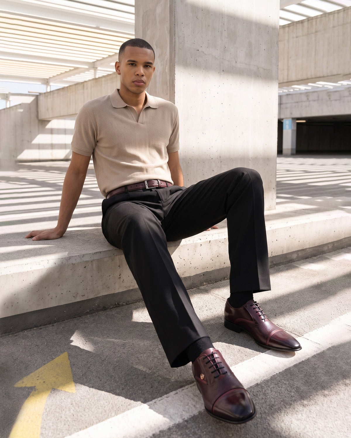 Vinci Leather The Rockwell Handmade Burgundy Leather Cap Toe Oxford Men Shoe – product view 8