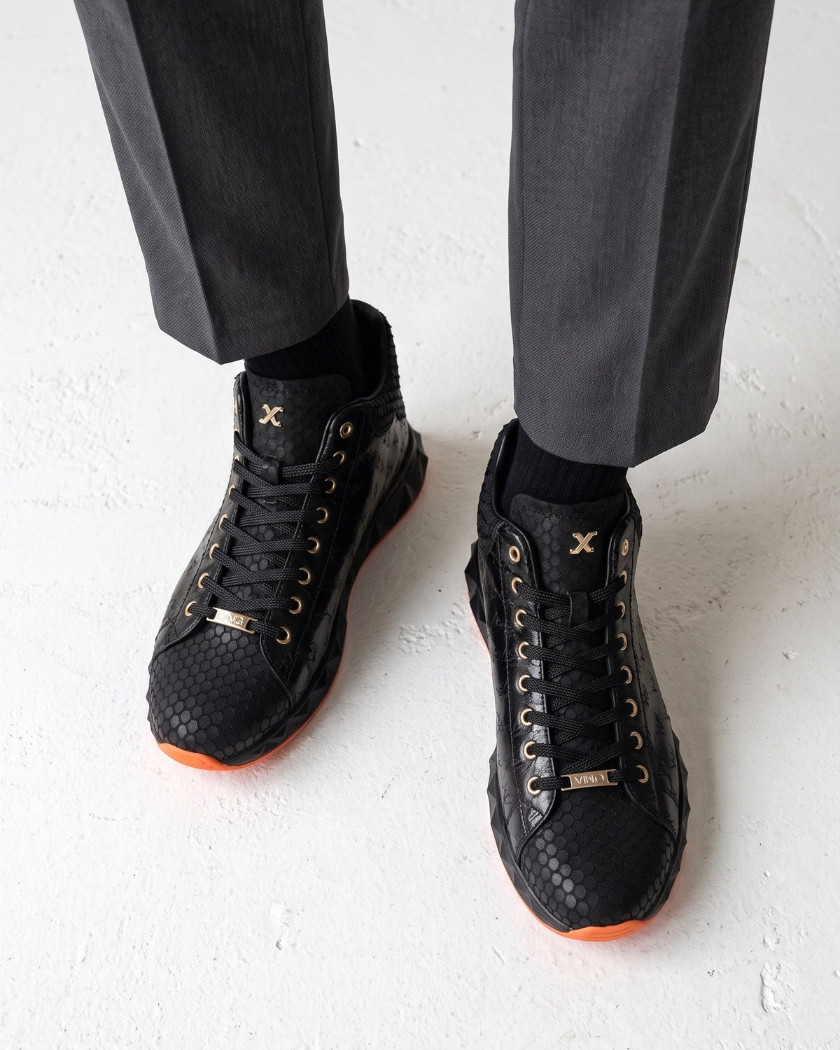 Vinci Leather The Caesars Black Leather High-Top Men Sneaker – product view 9