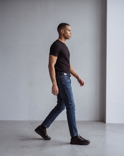 The Peklin Patent Black Leather Men Sneaker