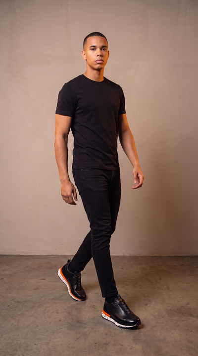 The Milford  Black  Leather Men Sneaker