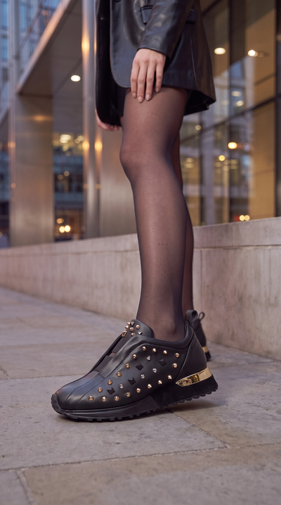 The Infanta Black Spike Leather Women Sneaker Limited Edition