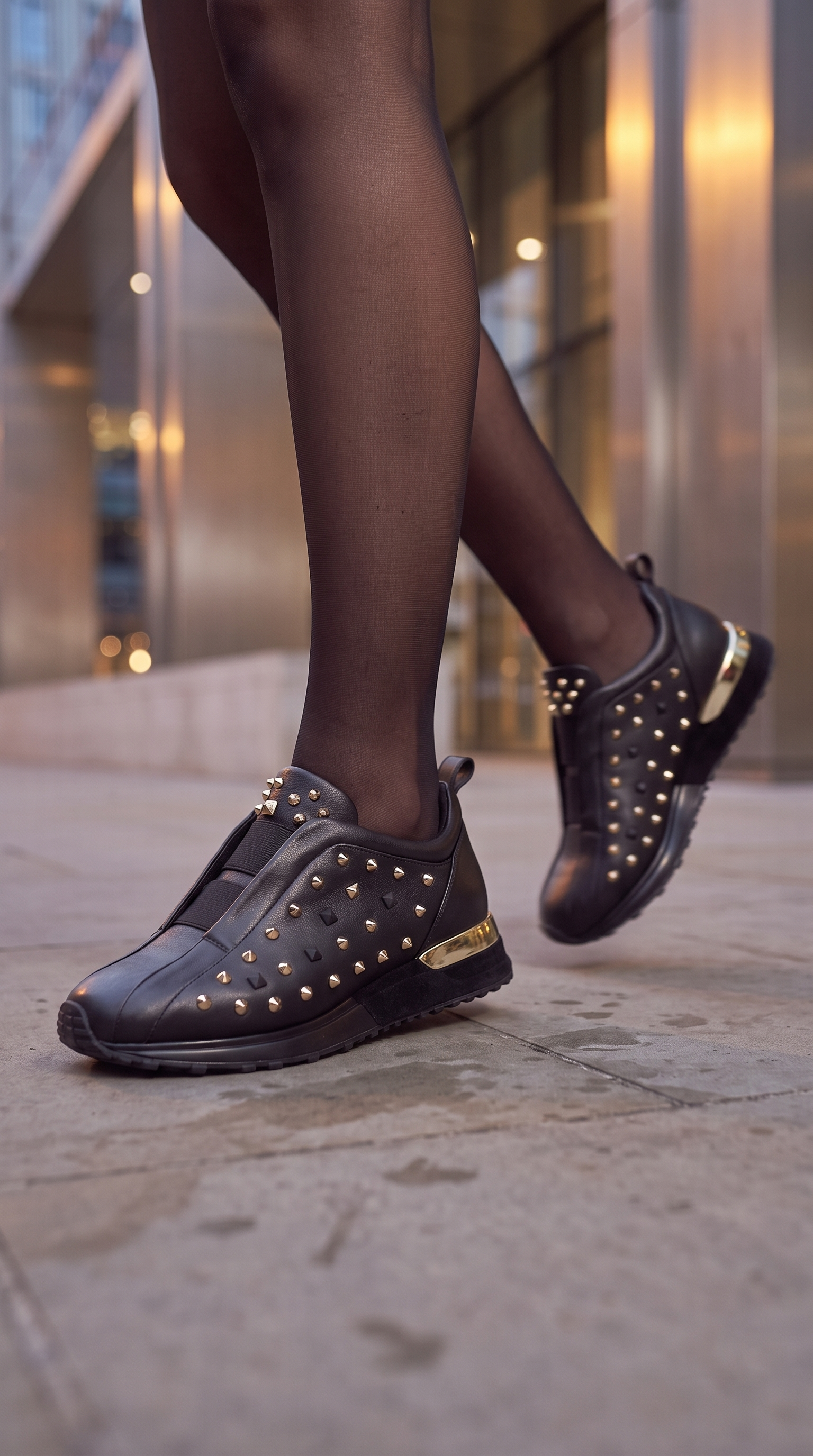 The Infanta Black Spike Leather Women Sneaker Limited Edition