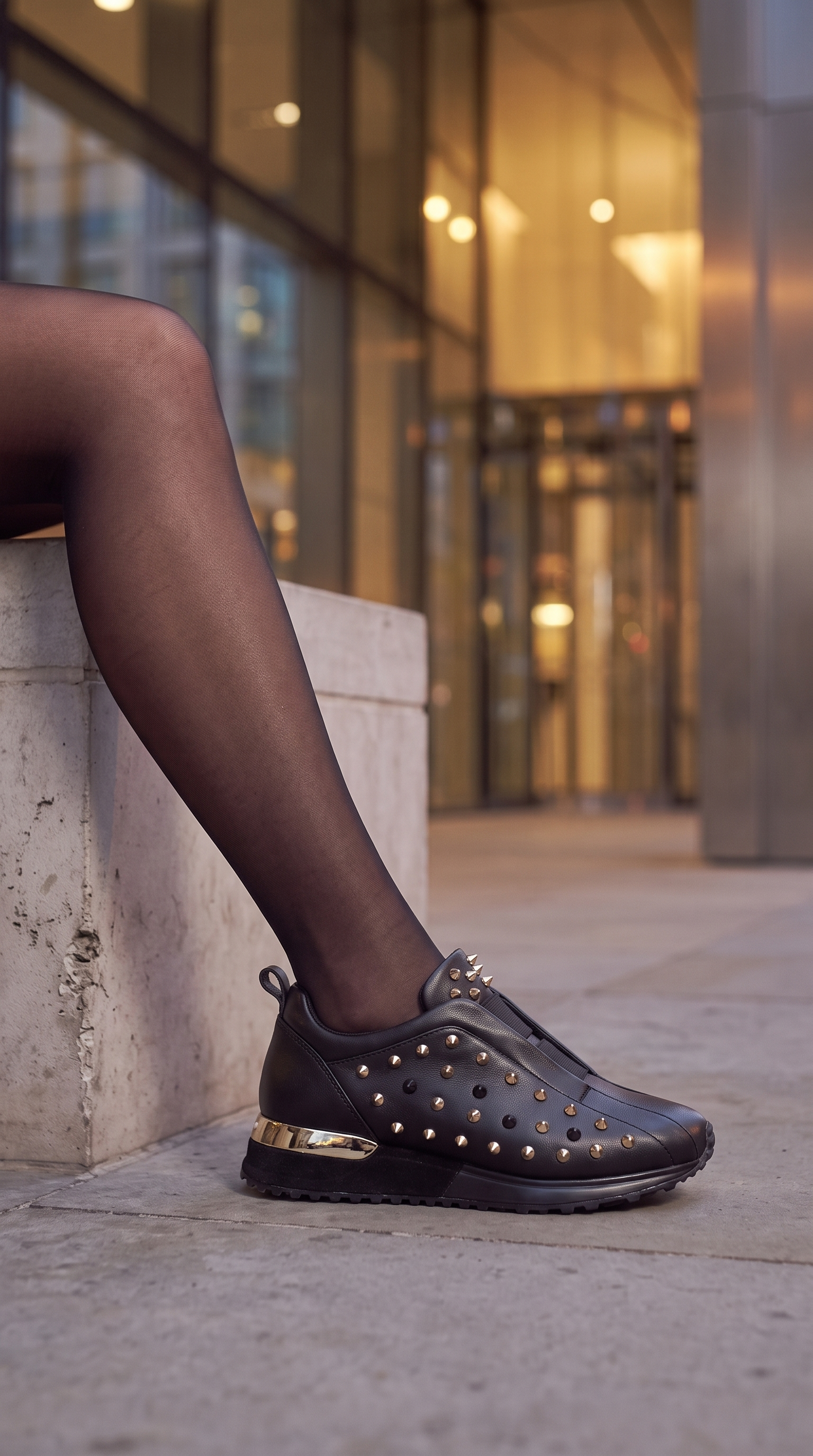 The Infanta Black Spike Leather Women Sneaker Limited Edition
