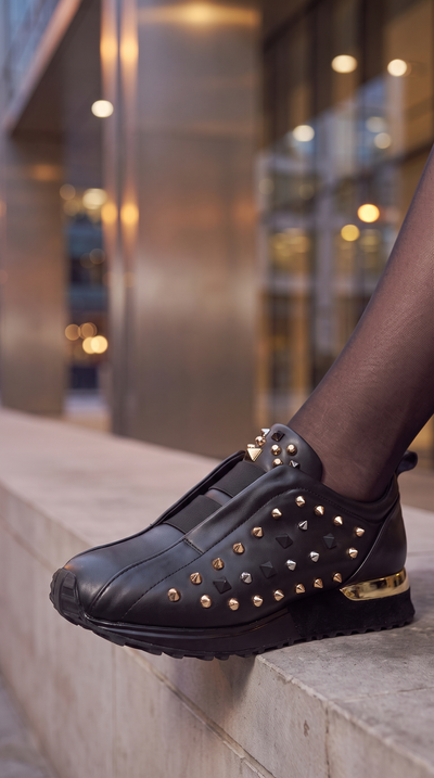 The Infanta Black Spike Leather Women Sneaker Limited Edition