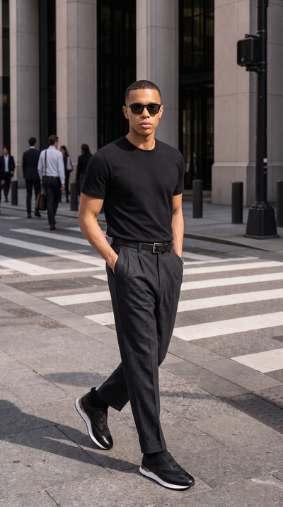 The Arcadia Black Leather Men Sneaker