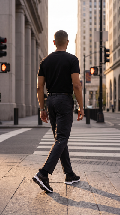 The Arcadia Black Leather Men Sneaker