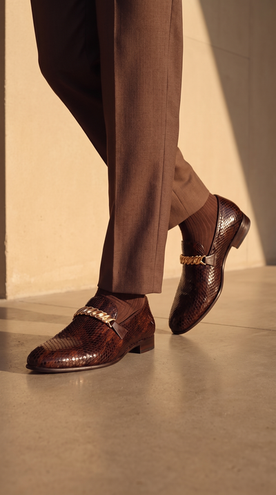 Vinci Leather The King Tan Bit Dress Loafer Men Shoe – product view 10