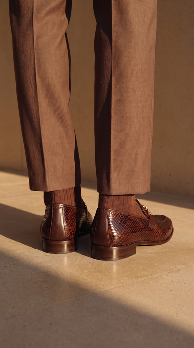 Vinci Leather The King Tan Bit Dress Loafer Men Shoe – product view 9