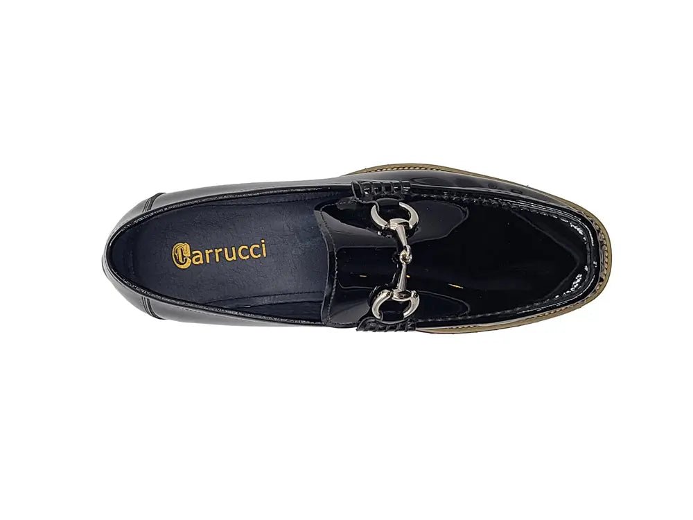 Carrucci Shoes Horse Bit Lug Sole Loafer Leather Full Leather Lining