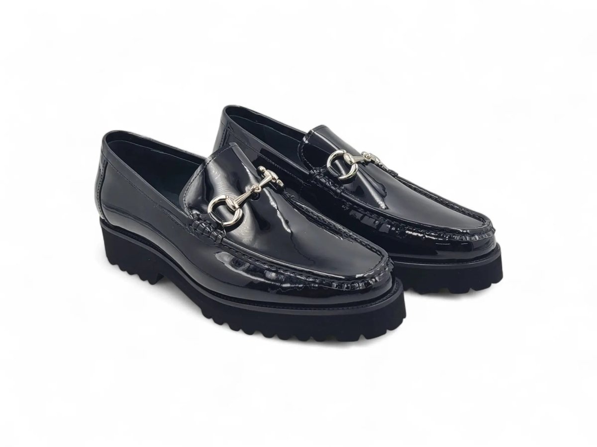 Carrucci Shoes Horse Bit Lug Sole Loafer Leather Full Leather Lining