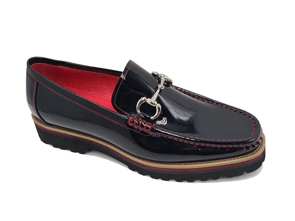 Carrucci Shoes Horse Bit Lug Sole Loafer Leather Full Leather Lining