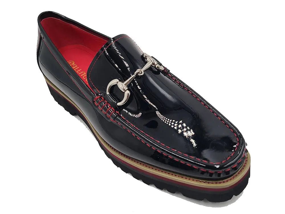 Carrucci Shoes Horse Bit Lug Sole Loafer Leather Full Leather Lining