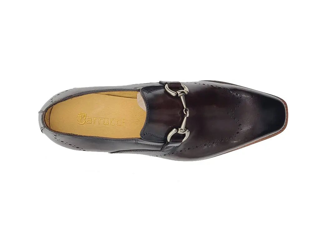 Carrucci Shoes Horsebit Wingtip Loafer Calfskin Burnished KL90101
