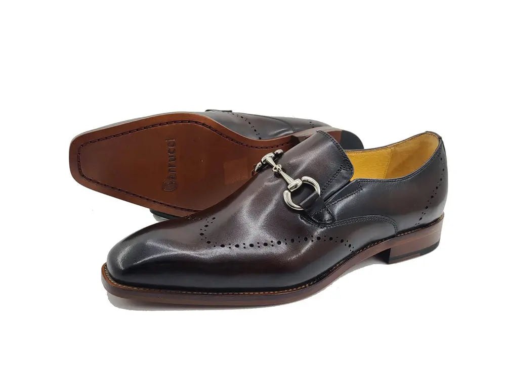 Carrucci Shoes Horsebit Wingtip Loafer Calfskin Burnished KL90101