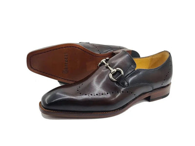 Carrucci Shoes Horsebit Wingtip Loafer Calfskin Burnished KL90101
