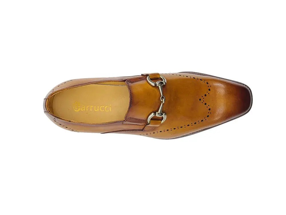 Carrucci Shoes Horsebit Wingtip Loafer Calfskin Burnished KL90101