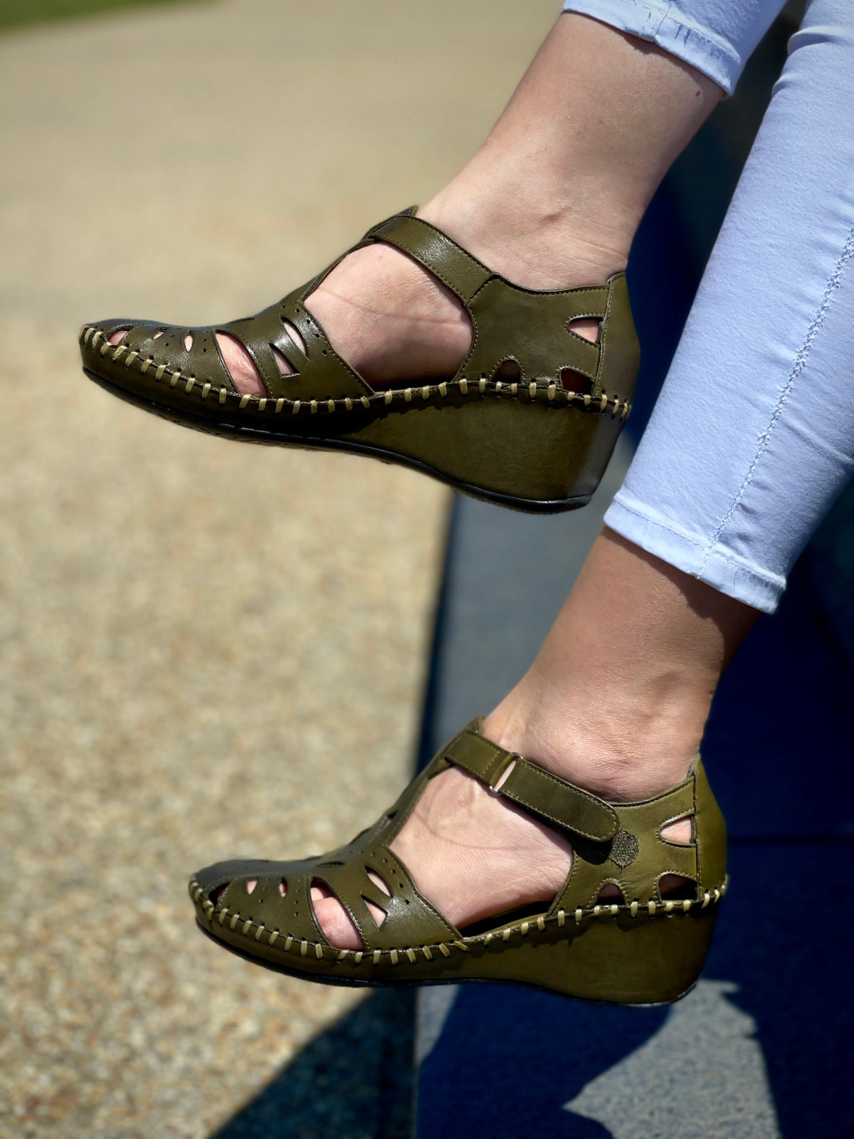 Vinci Leather The Tonmawr Green Leather Sandal Final Sale! – product view 7