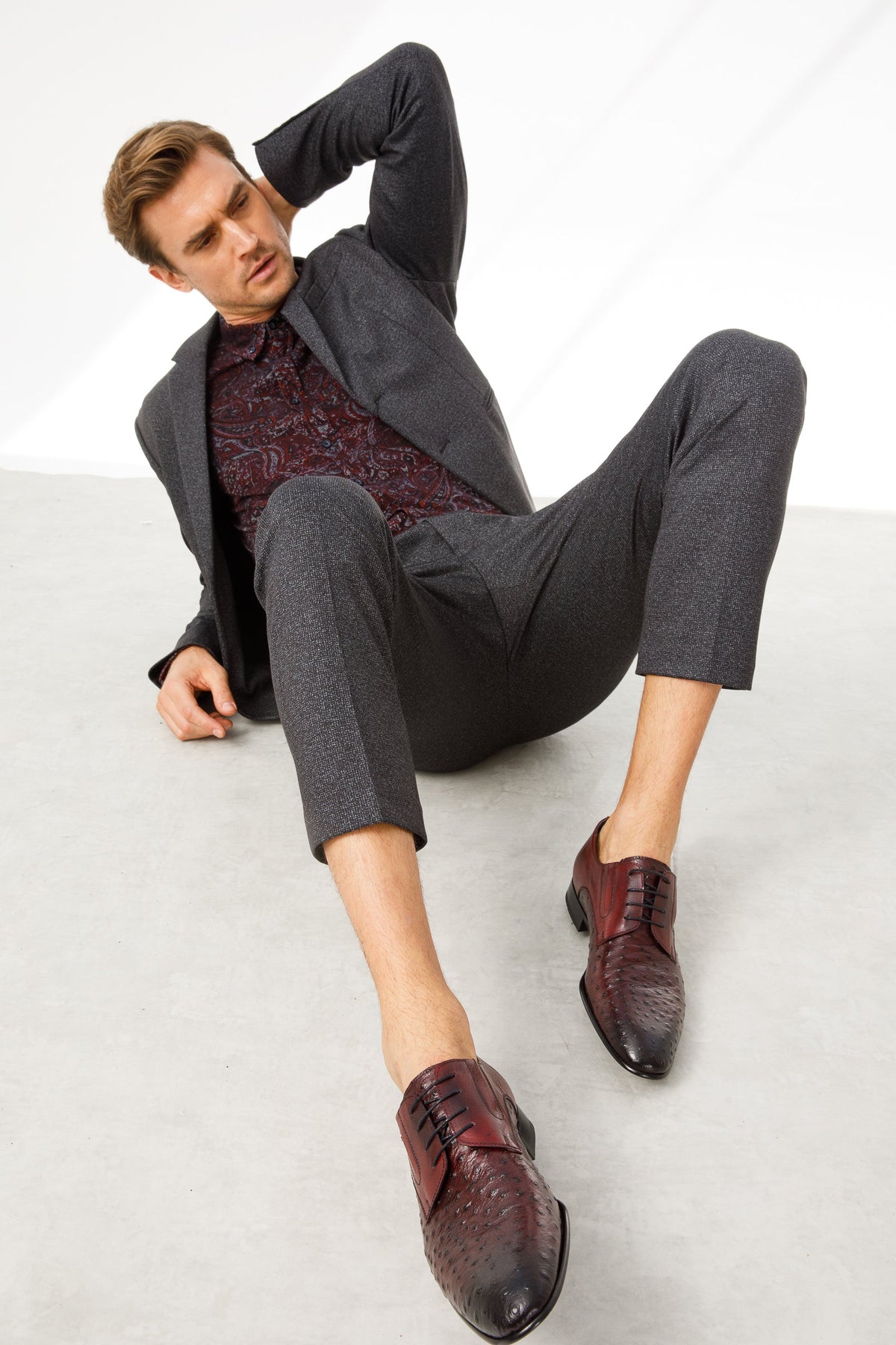Vinci Leather The Porto Alegre Burgundy Leather Derby Men Shoe – product view 7