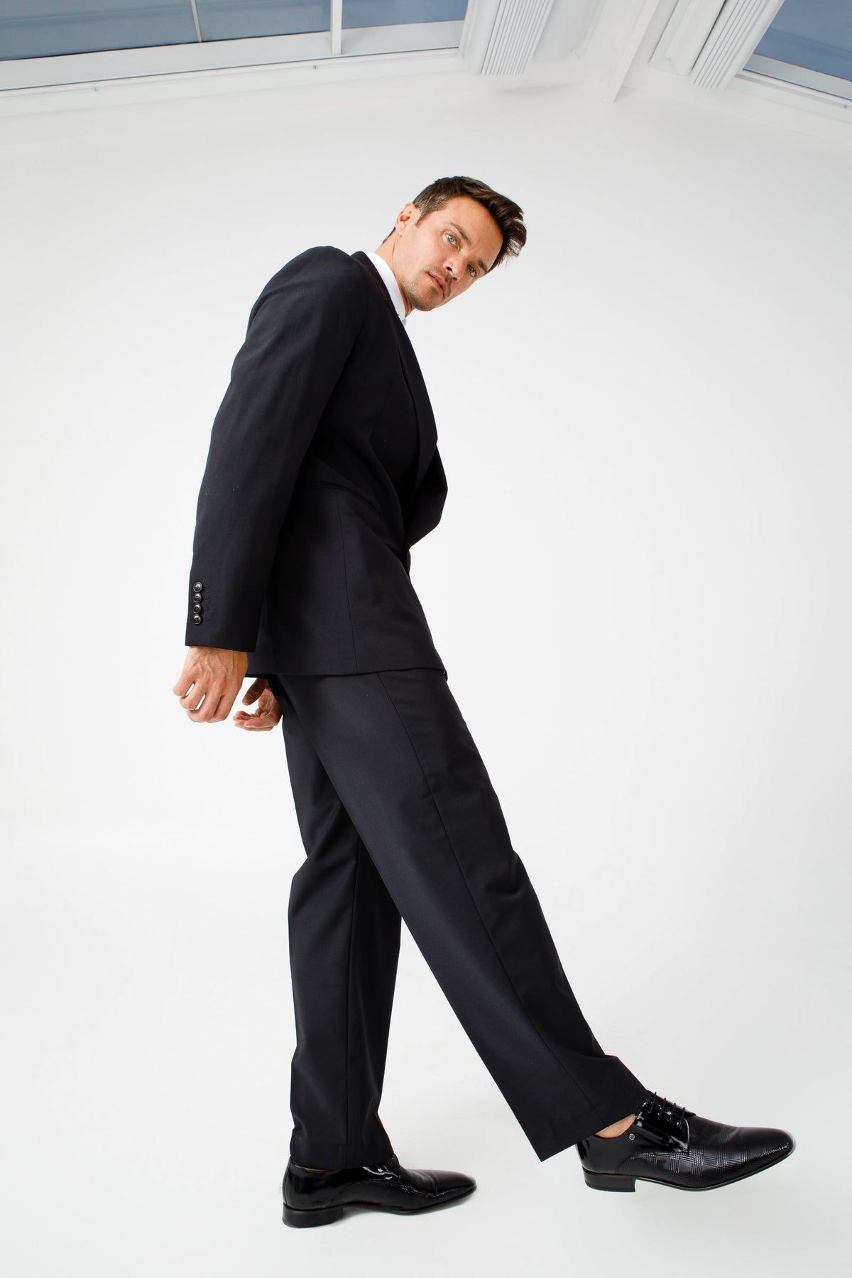 Vinci Leather The San Severo Black Patent Leather Derby Men Shoe – product view 7