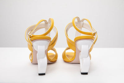 The Duffryn Yellow T-Strap Leather Women Sandal