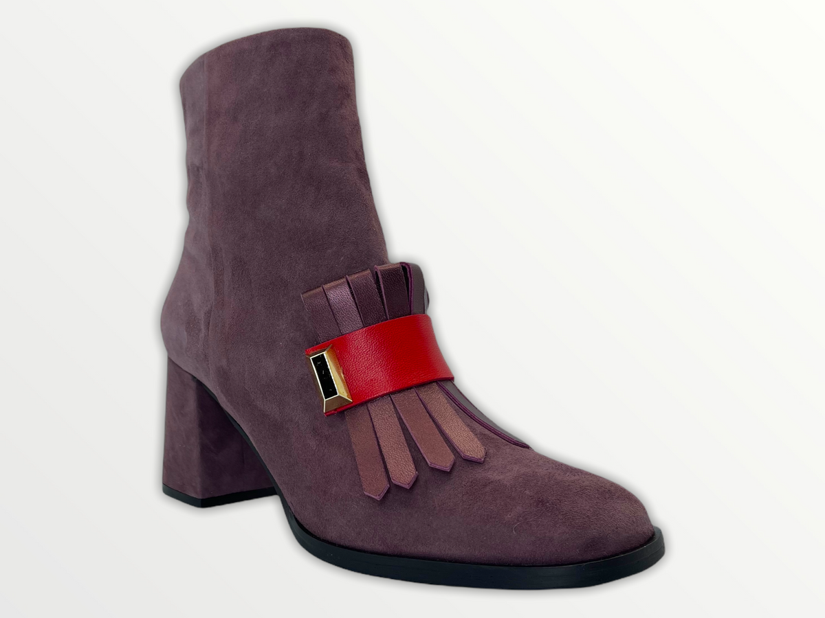 Vinci Leather The Luksor Rose Suede Leather Block Heel Women Boot – product view 5