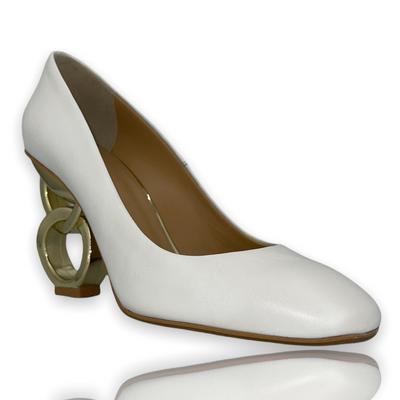 The Belem White Leather Pump Final Sale!