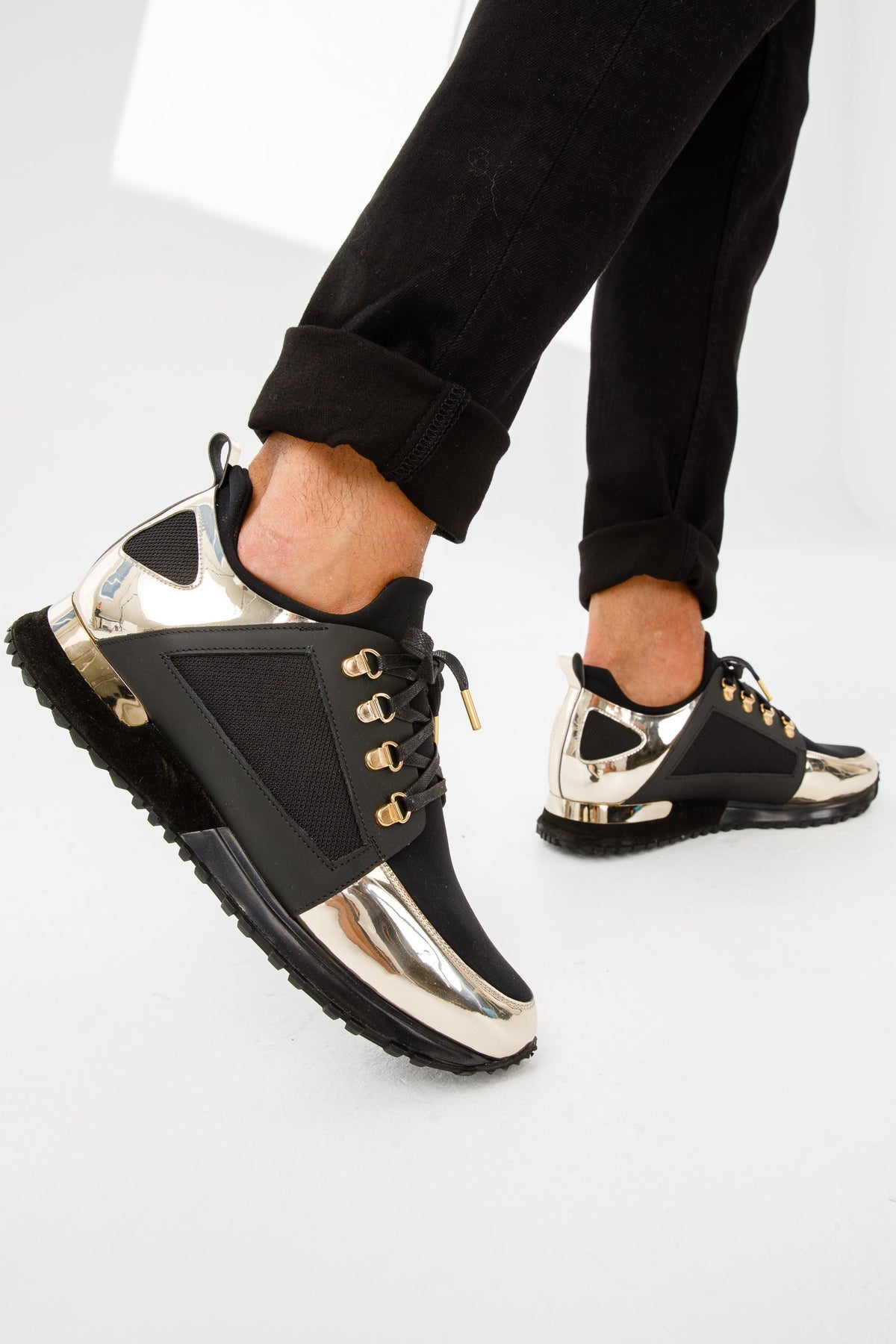 Vinci Leather The Emir Gold Leather Men Sneaker Limited Edition – product view 6