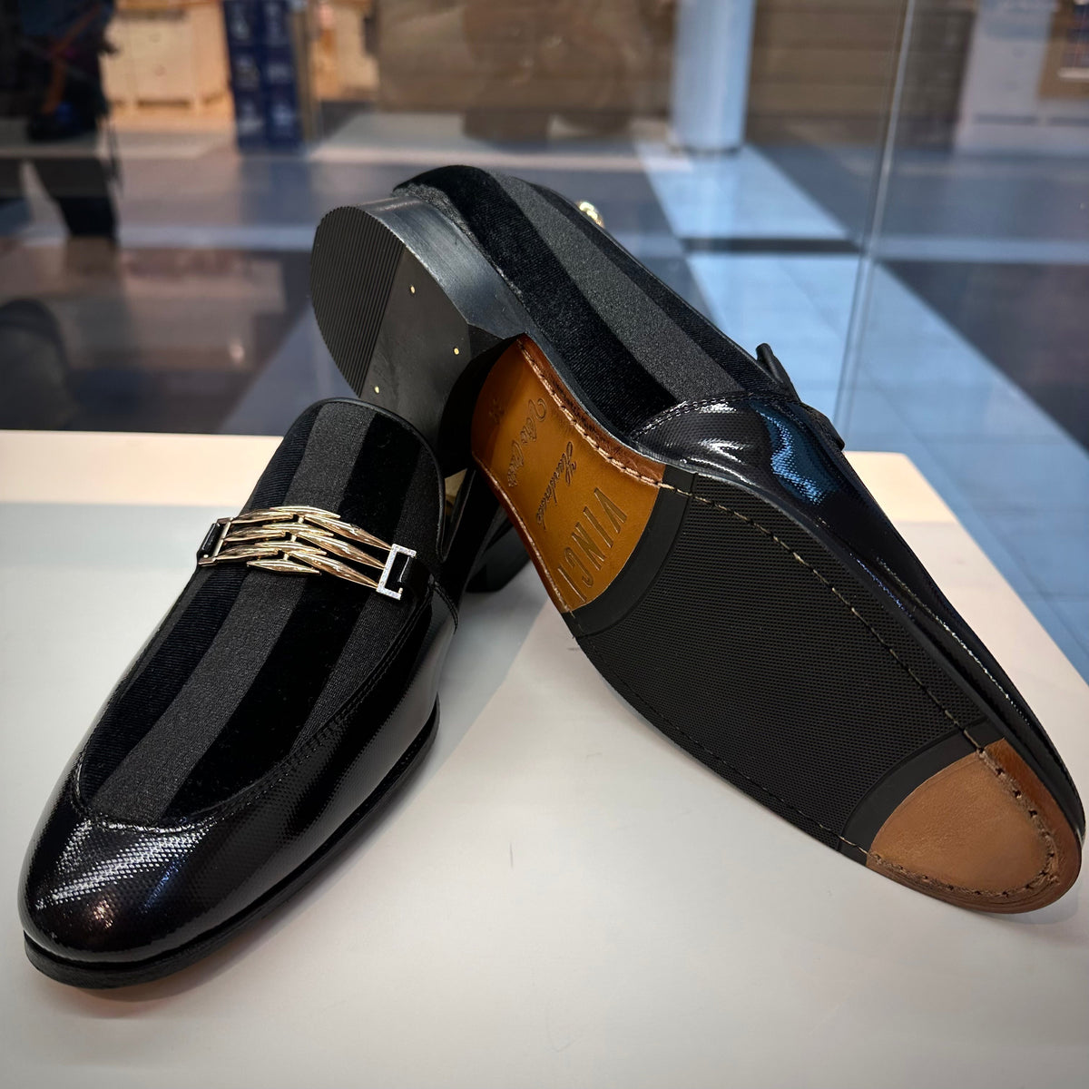 Vinci Leather The Pontalto Leather Men Shoe Black Bit Loafer – product view 8