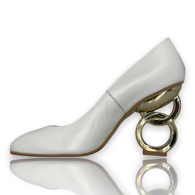 The Belem White Leather Pump Final Sale!