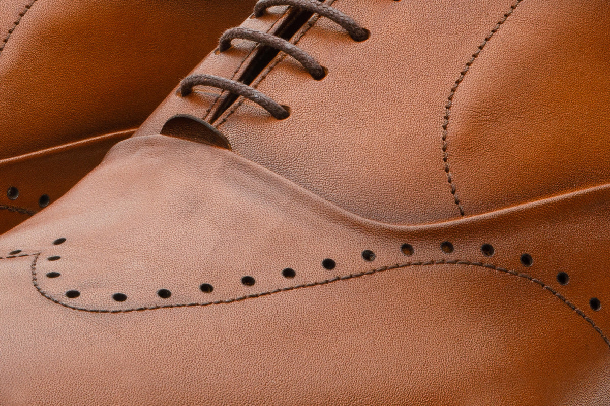 Vinci Leather The Roma Tan Leather Wingtip Oxford Men Shoe – product view 4