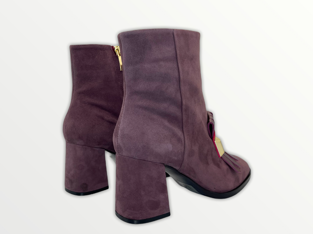 Vinci Leather The Luksor Rose Suede Leather Block Heel Women Boot – product view 4