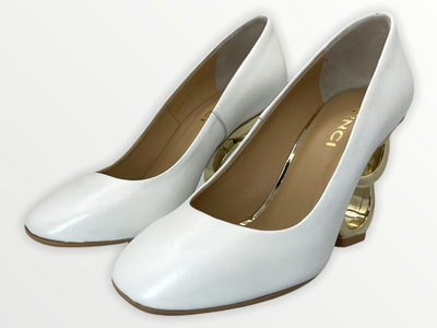 The Belem White Leather Pump Final Sale!