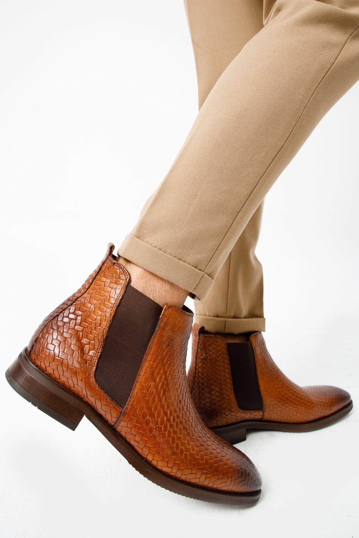 Vinci Leather The Oslo Tan Leather Chelsea Men Boot – product view 7