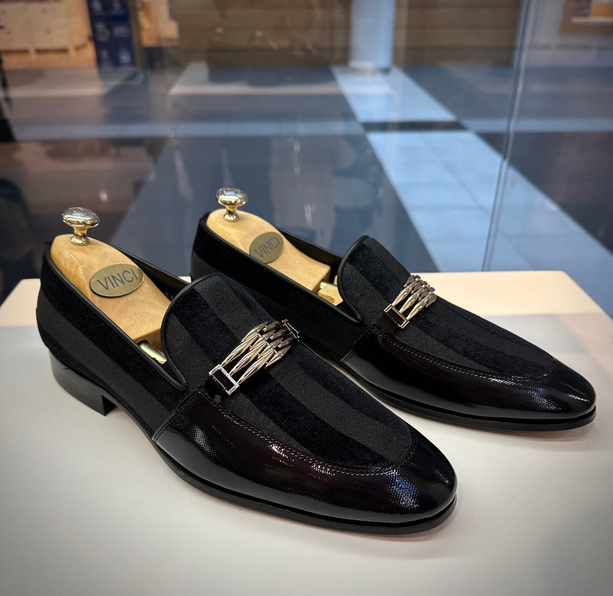Vinci Leather The Pontalto Leather Men Shoe Black Bit Loafer – product view 7