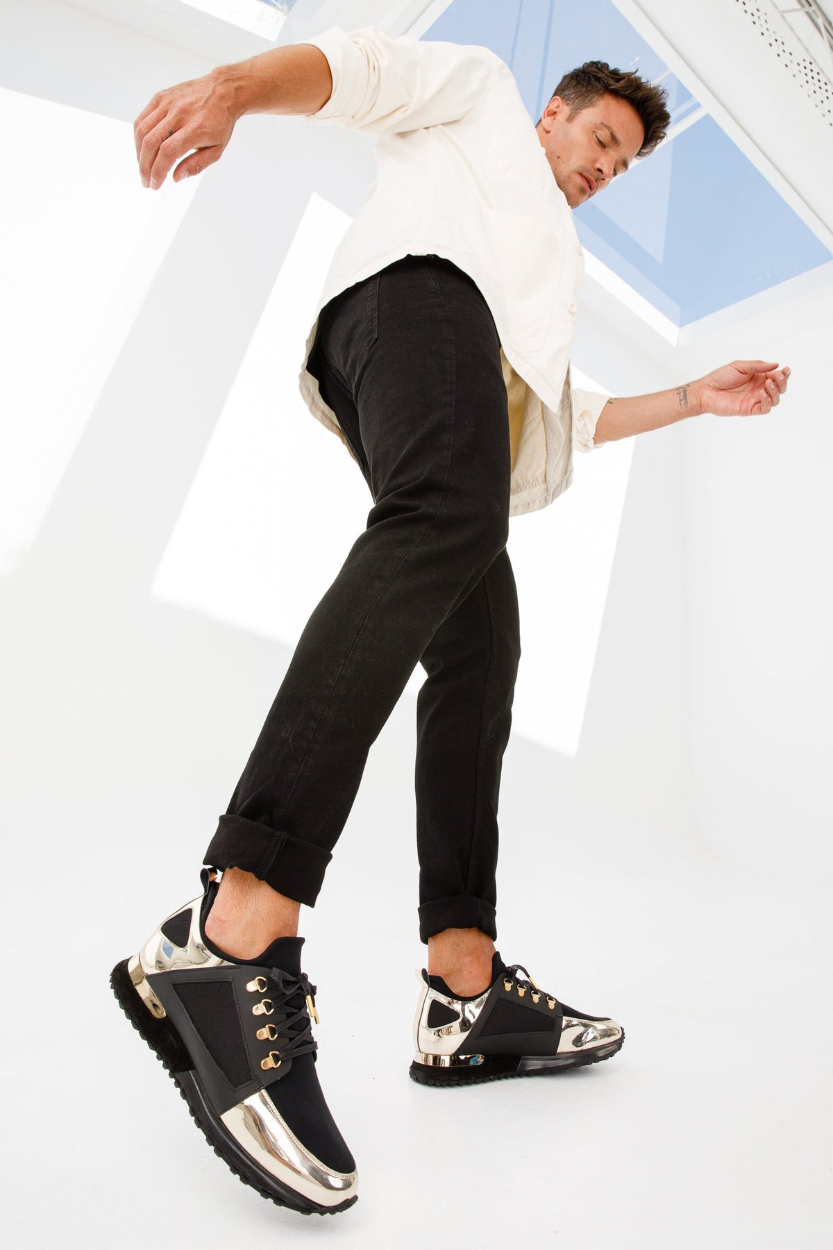 Vinci Leather The Emir Gold Leather Men Sneaker Limited Edition – product view 12