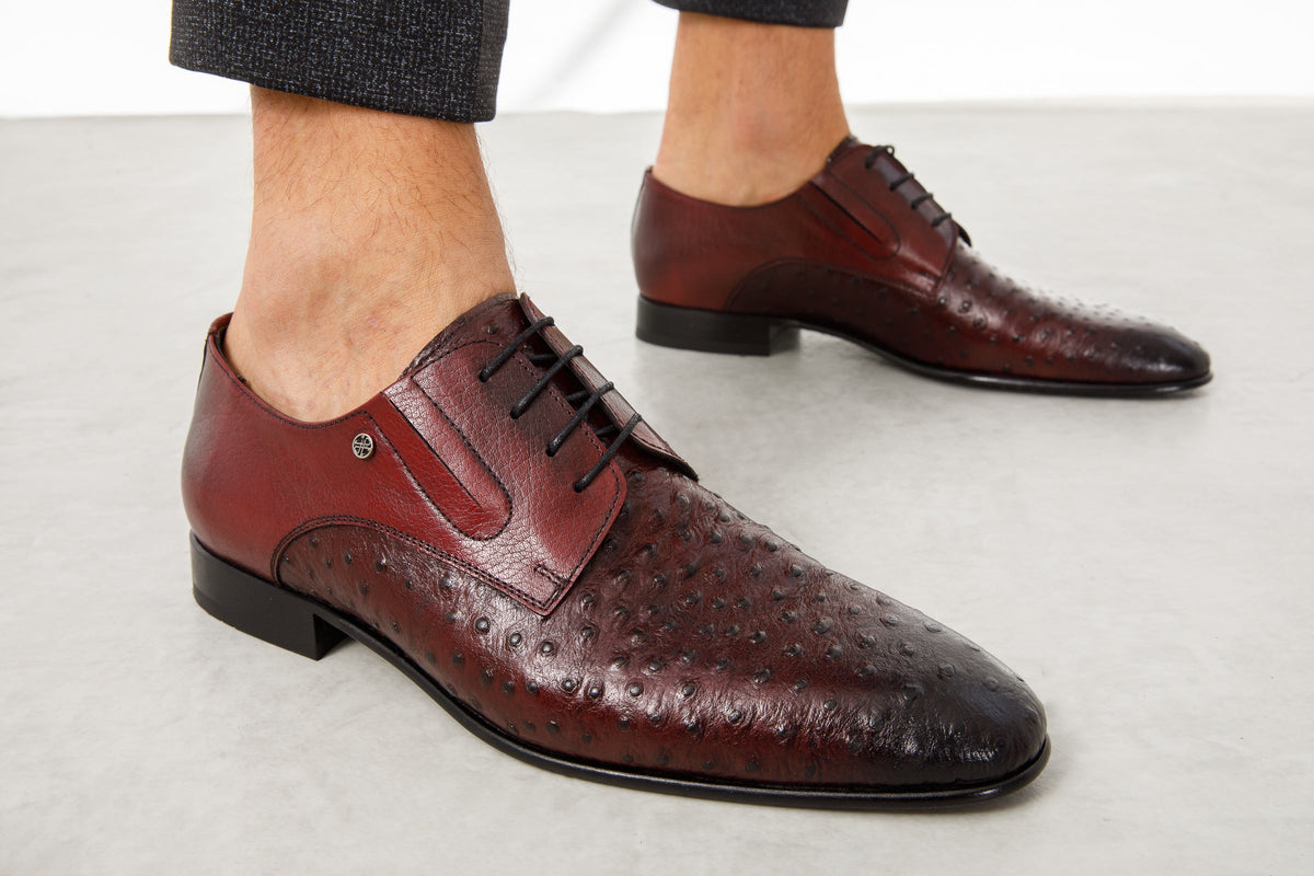 Vinci Leather The Porto Alegre Burgundy Leather Derby Men Shoe – product view 8