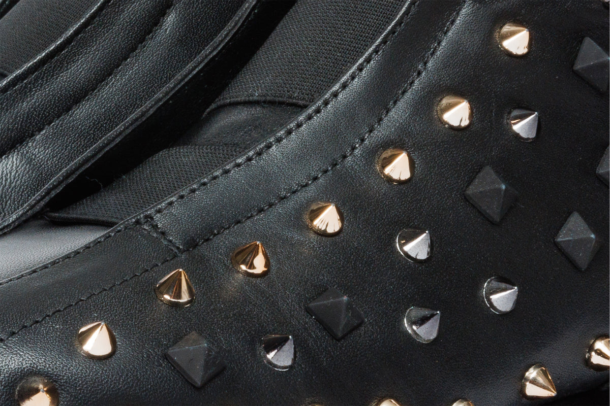 Vinci Leather The Infanta High-Top Black Spike Leather Women Sneaker Limited Edition – product view 3