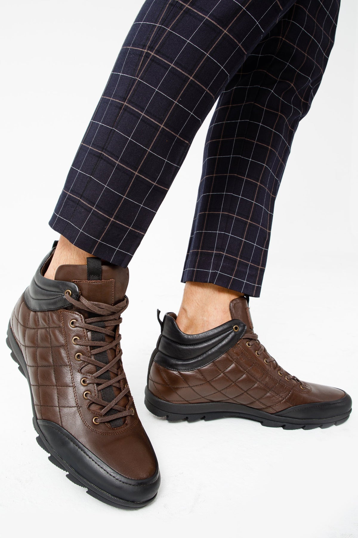 Vinci Leather The Riga Brown Leather Casual Lace-Up Men Boots Final Sale! – product view 2
