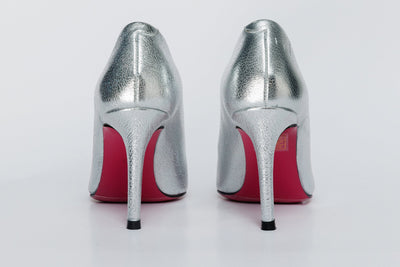 Vinci Leather The Ege Silver Leather Pump Fuchsia Sole Women Shoe – product view 3