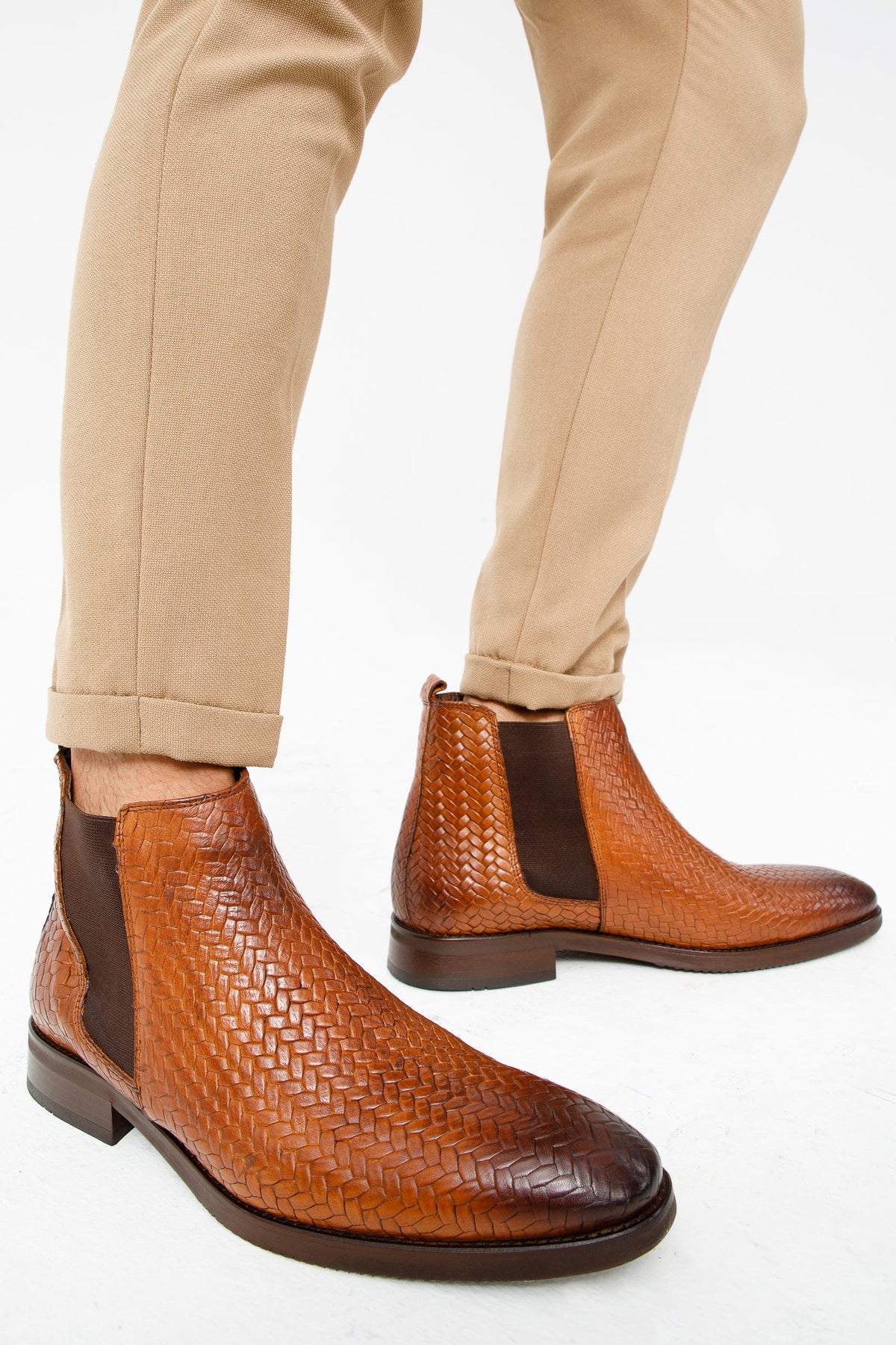 Vinci Leather The Oslo Tan Leather Chelsea Men Boot – product view 10