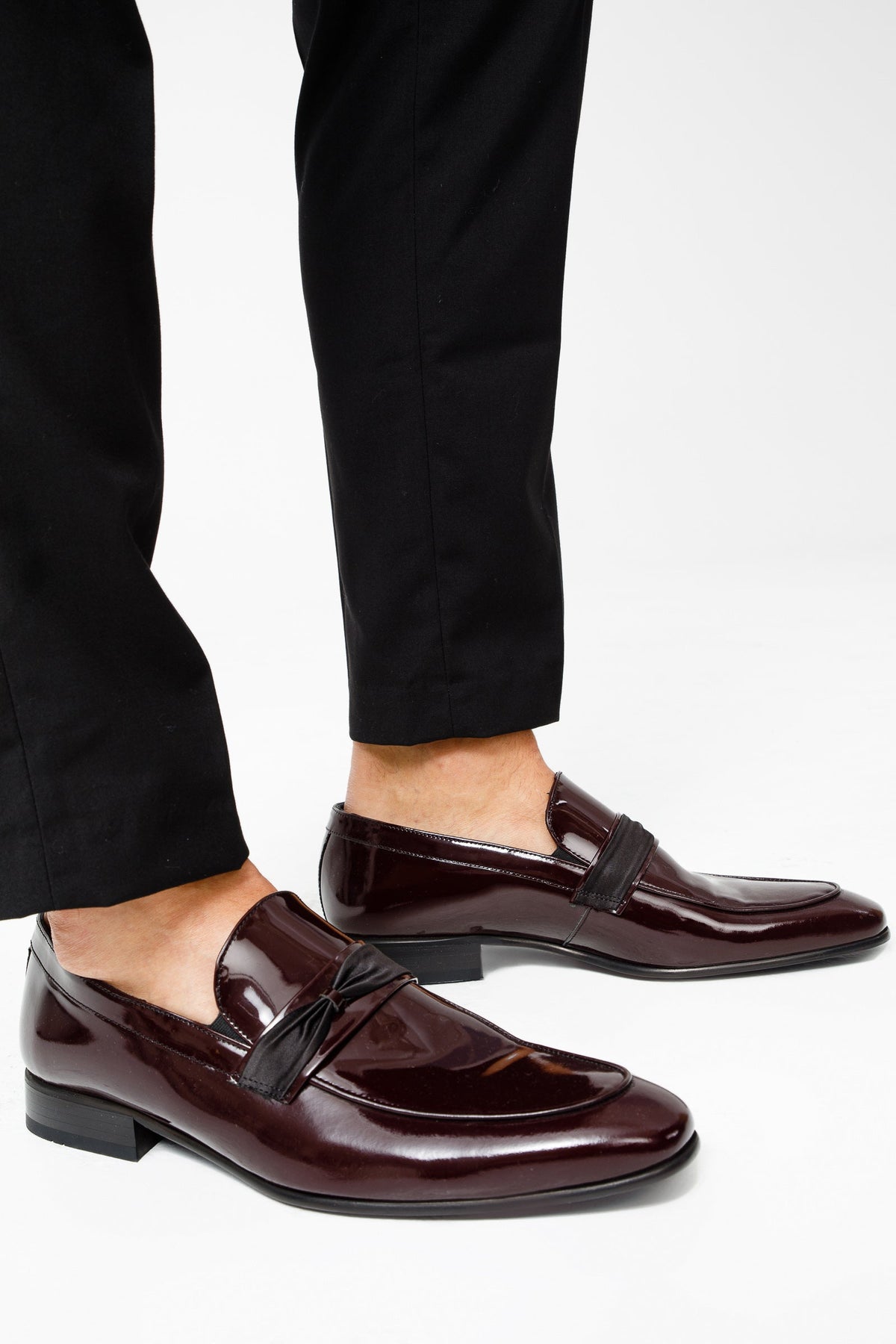 Vinci Leather The Dodoma Burgundy Patent Leather Loafer Men Shoe – product view 15