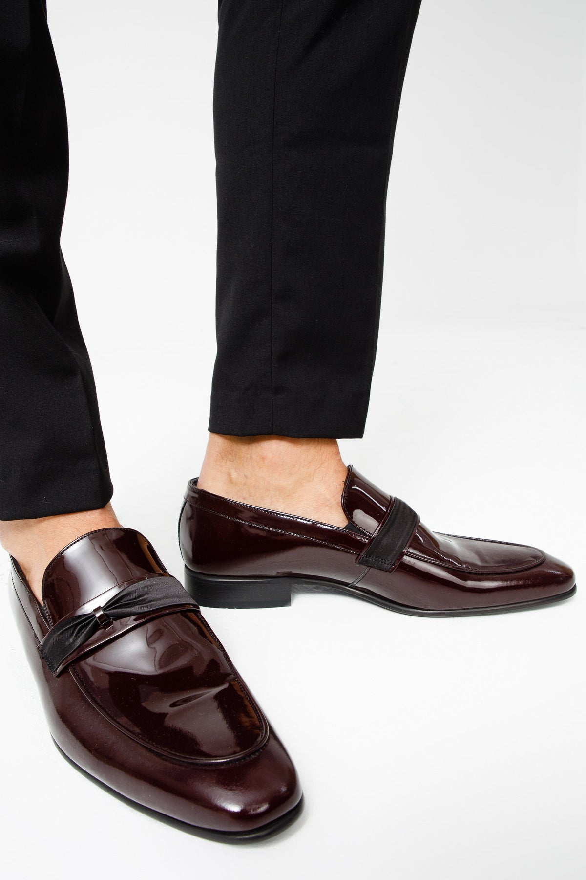Vinci Leather The Dodoma Burgundy Patent Leather Loafer Men Shoe – product view 13