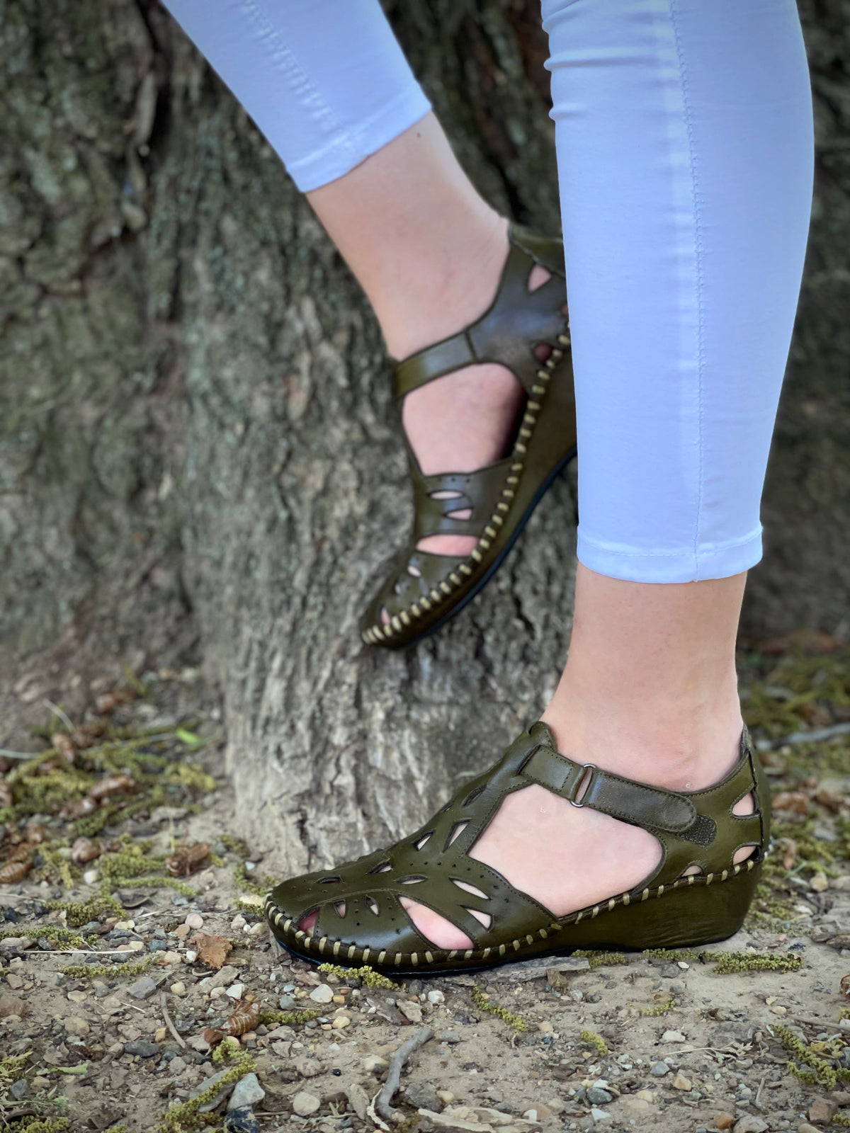 Vinci Leather The Tonmawr Green Leather Sandal Final Sale! – product view 6
