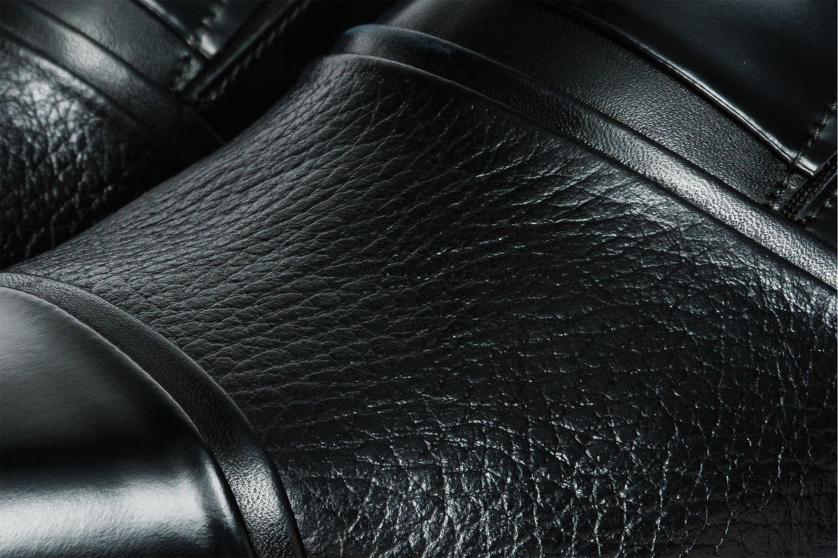 Vinci Leather The Everest Black Leather Cap Toe Dress Loafer Men Shoe – product view 3
