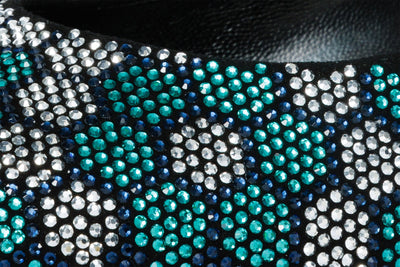 Vinci Leather The Doha Turqoise Glitter Leather Block Pump Women Shoe – product view 3