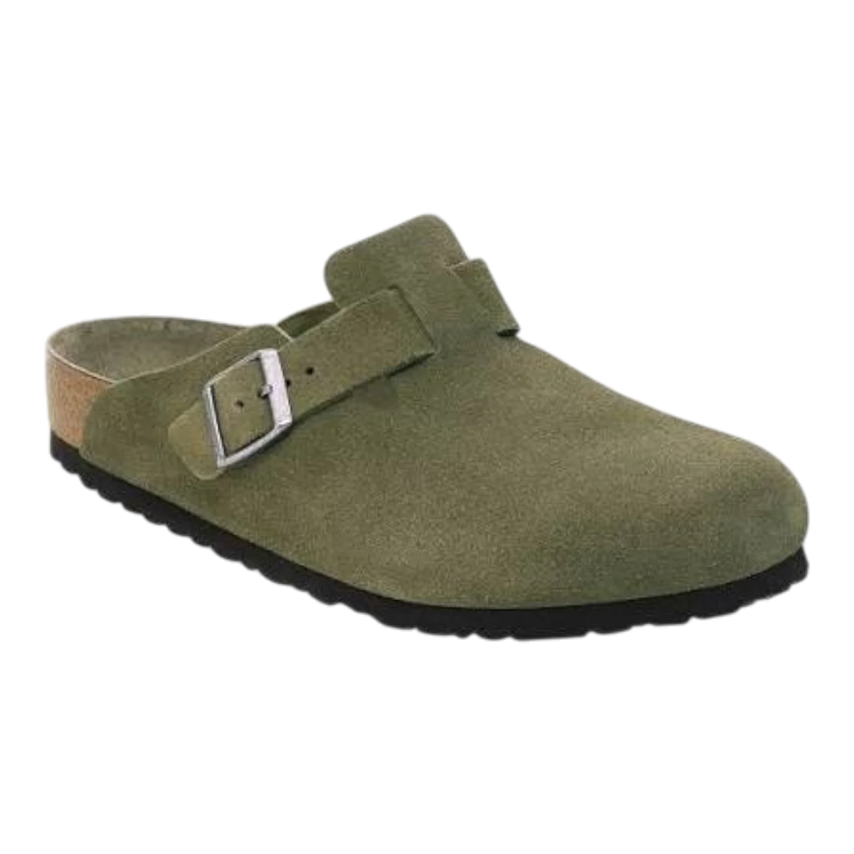 Birkenstock Boston Soft Footbed Unisex Clogs — Thyme Suede – Front View